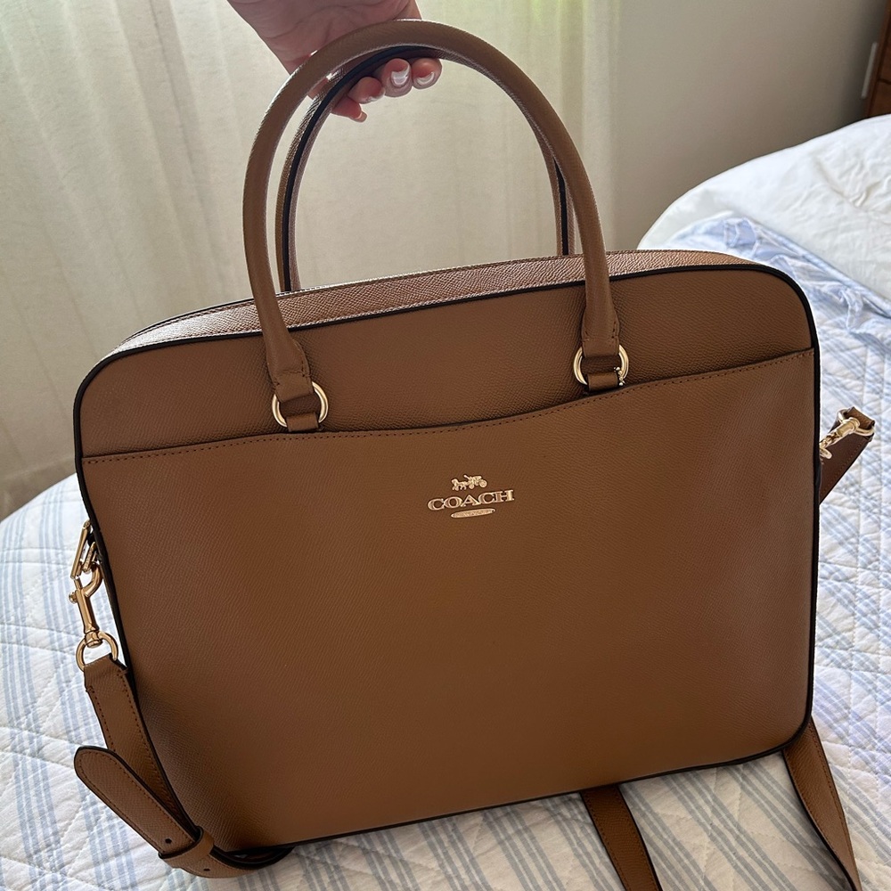 Brand new coach leather laptop bag